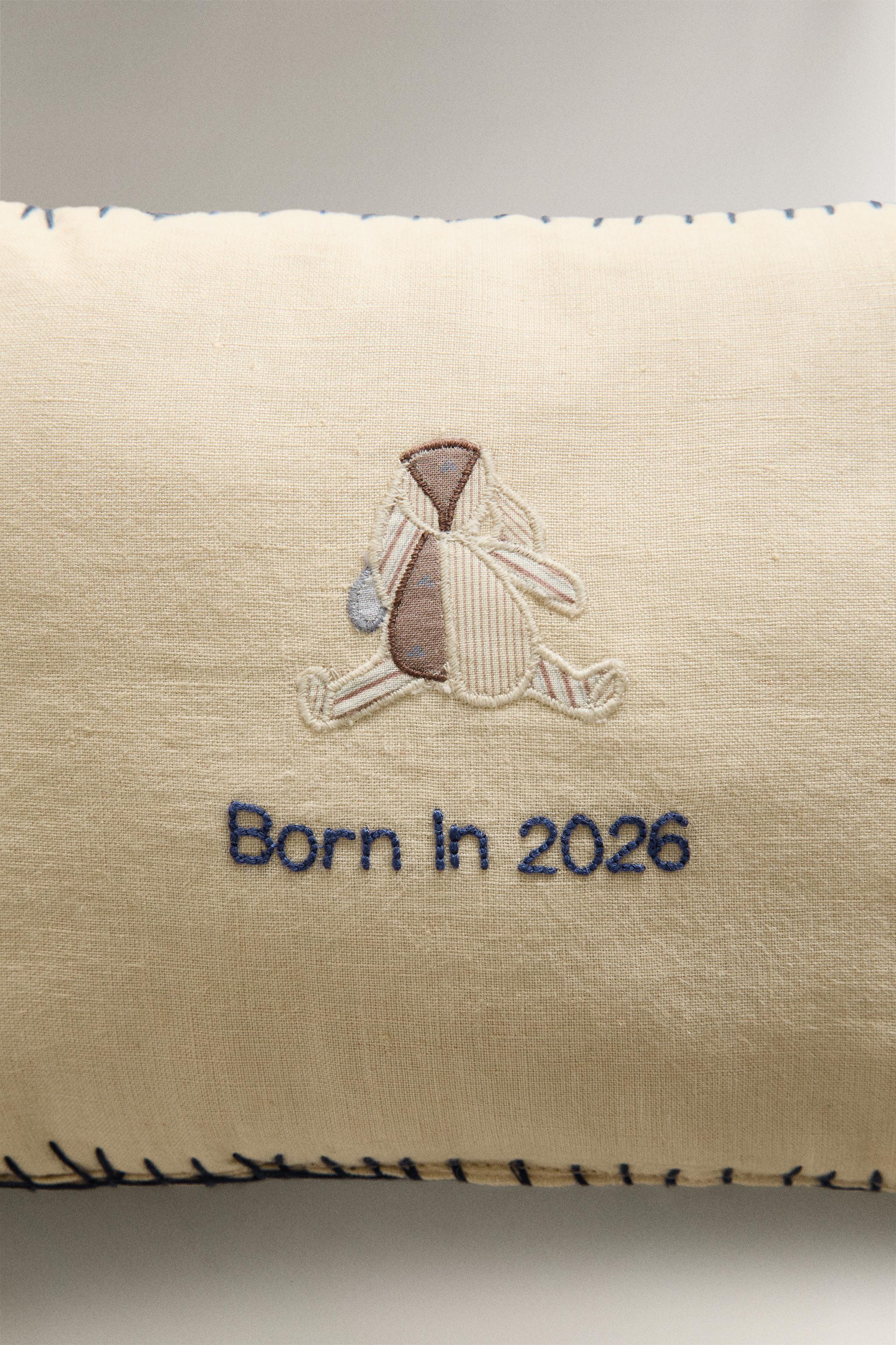 BABY LINEN RABBIT CUSHION